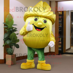 Gold Cabbage maskot kostume...