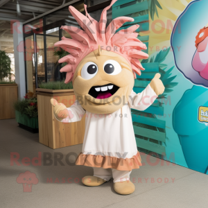 Tan Ceviche maskot kostume...