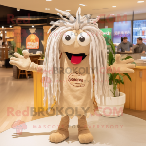 Tan Ceviche maskot kostume...