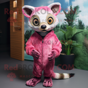 Pink Civet maskot kostume...