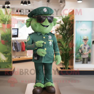 Groene politieman mascotte...