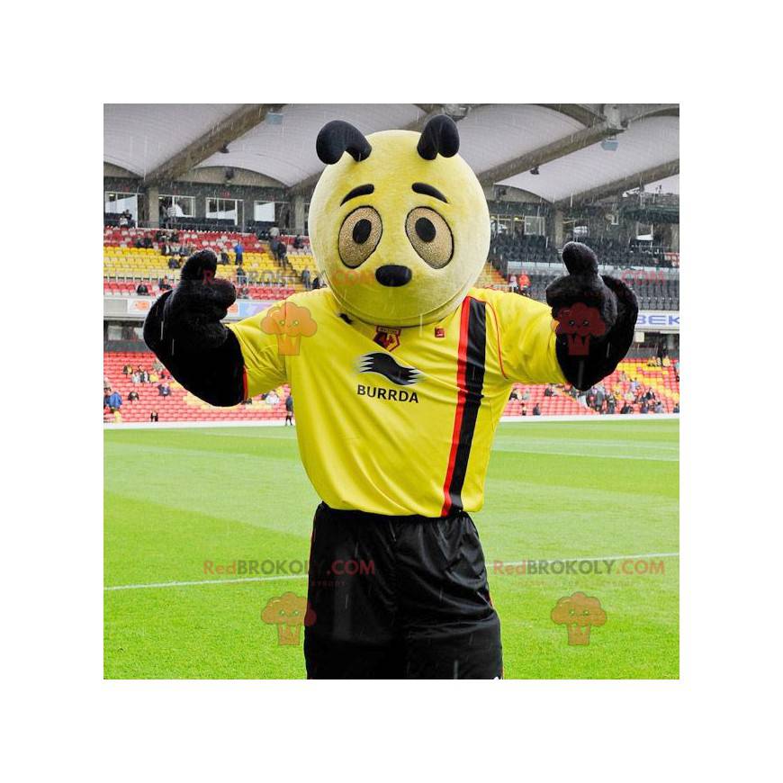 Yellow and black panda mascot - Yellow insect mascot -
