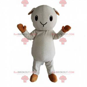 Mascot pequeña oveja blanca y beige - Redbrokoly.com