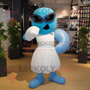 Blå boksehanske maskot...