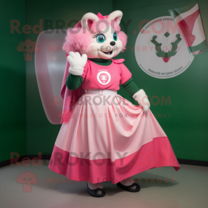 Rosa Maskottchen Kostüm mit...