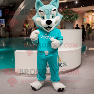 Cyan Say Wolf maskot...