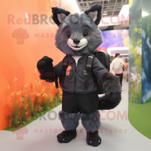 Black Fox maskot kostume...