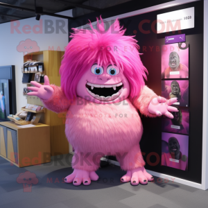 Pink Ogre mascotte kostuum...