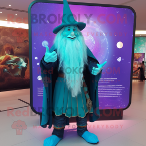 Turkos Wizard maskot kostym...