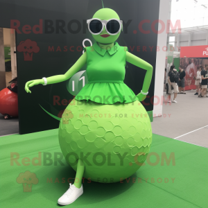 Limegrønn golfball maskot...