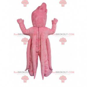 Reusachtige roze octopusmascotte en haar baby - Redbrokoly.com