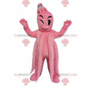 Mascotte de pieuvre rose géante et son bébé - Redbrokoly.com