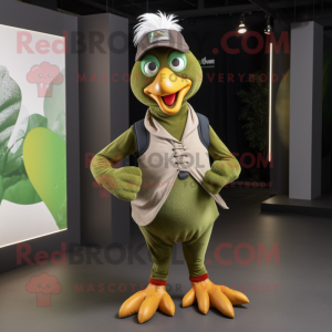 Olive Rooster maskot drakt...