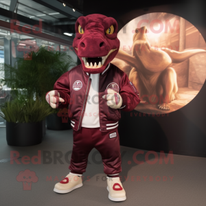 Maroon Tyrannosaurus maskot...