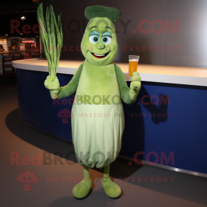 nan Asparagus mascot costume character dressed with a Cocktail Dress and Foot pads