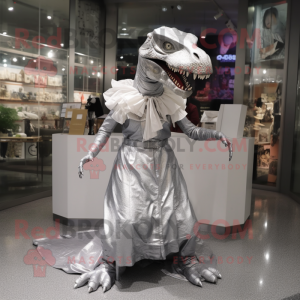 Silver Tyrannosaurus maskot...