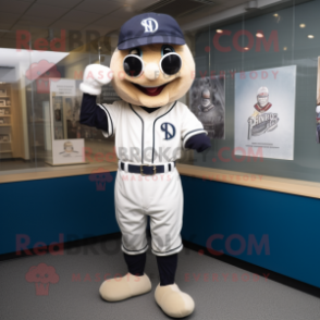 Navy Pendant mascot costume character dressed with a Baseball Tee and Cummerbunds