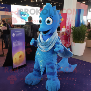 Blue Seahorse mascotte...