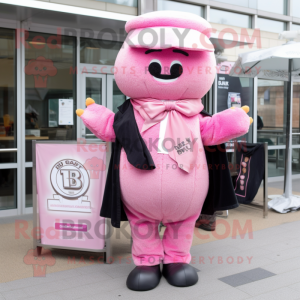 Pink Bagels maskot kostume...