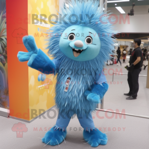 Cyan Porcupine maskot...