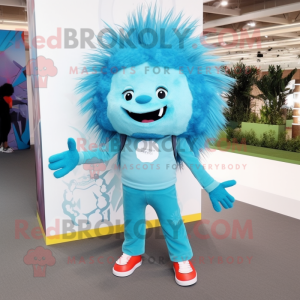 Cyan Porcupine maskot...