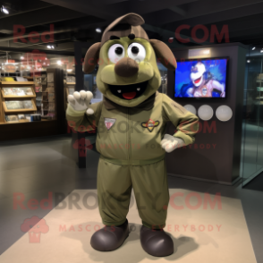 Olive Steak mascot costume character dressed with a Bomber Jacket and Anklets