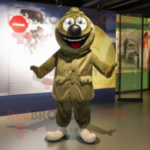 Olive Steak mascot costume character dressed with a Bomber Jacket and Anklets