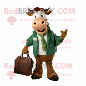 Olive Guernsey Cow mascotte...