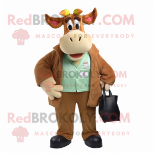 Olive Guernsey Cow mascotte...