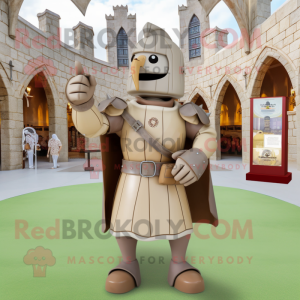 Tan Medieval Knight maskot...