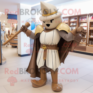 Tan Medieval Knight maskot...