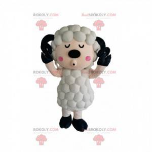 Mascotte de mouton blanc avec un pelage original -