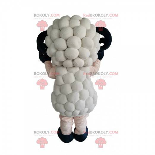 Mascotte de mouton blanc avec un pelage original -