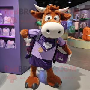 Purple Jersey Cow mascotte...