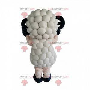 Mascote ovelha branca com um casaco original - Redbrokoly.com