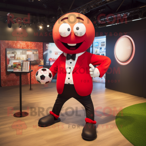 Red Soccer Ball maskot...