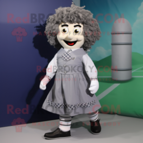 Gray Irish Dancing Shoes mascot costume character dressed with a Playsuit and Pocket squares