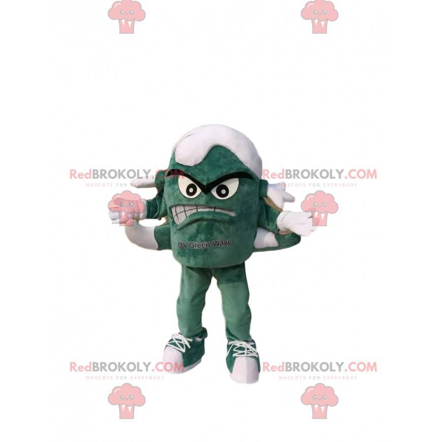 Mascote monstrinho verde com várias pernas. - Redbrokoly.com