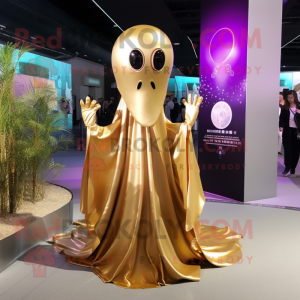 Gold Squid maskot kostume...