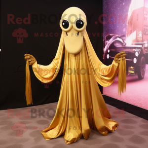 Gold Squid maskot kostume...