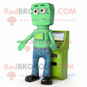 Grøn Computer maskot...