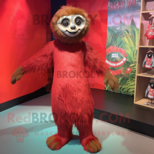 Red Sloth maskot kostume...