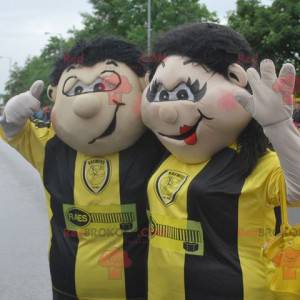 Mascotte d'homme et de femme de couple de supporters -