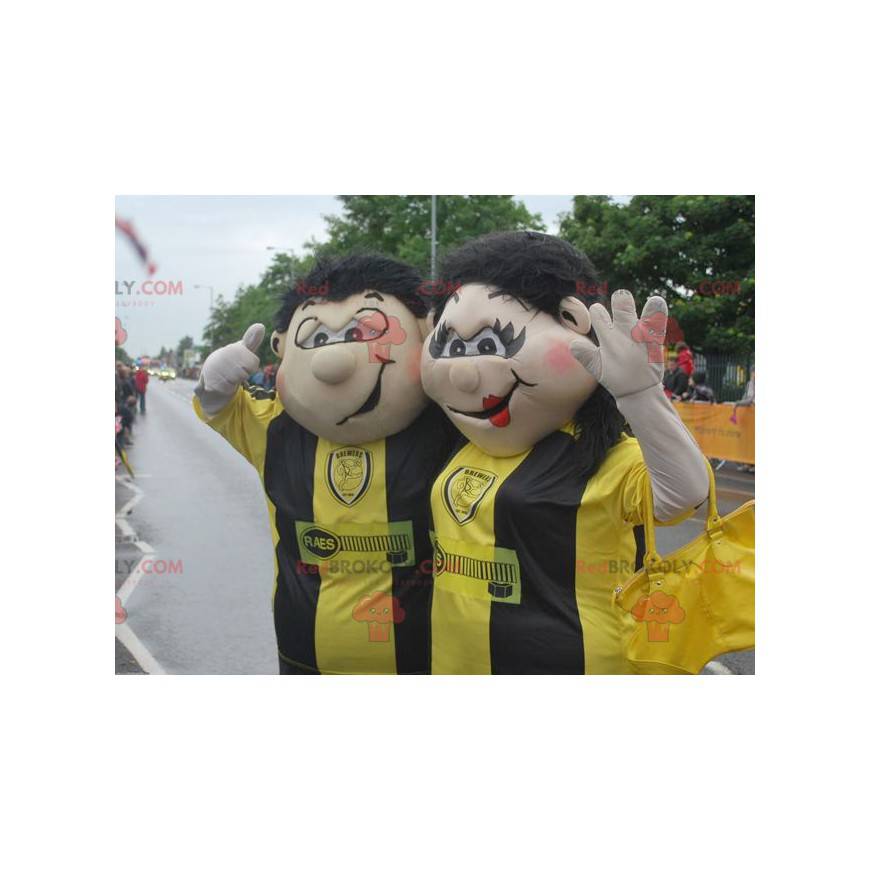 Mascotte d'homme et de femme de couple de supporters -