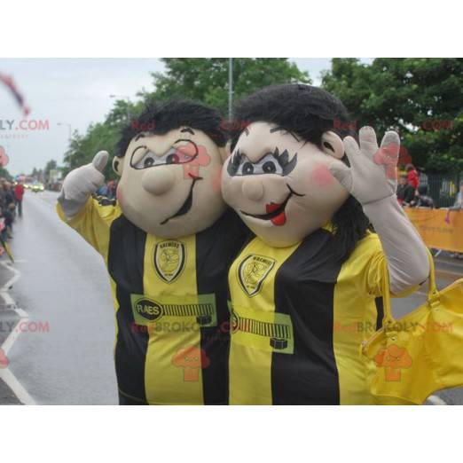 Mascotte d'homme et de femme de couple de supporters -