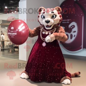 Maroon Jaguar maskot drakt...