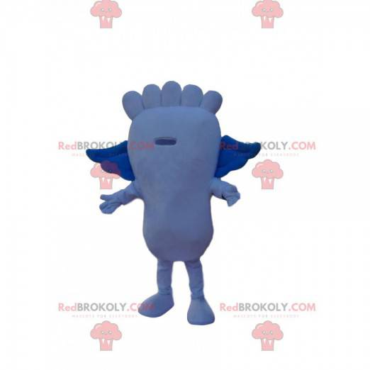 Blue foot mascot with small wings - Redbrokoly.com