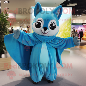 Cyan Flying Squirrel maskot...