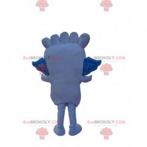 Mascota de pie azul con alas pequeñas - Redbrokoly.com