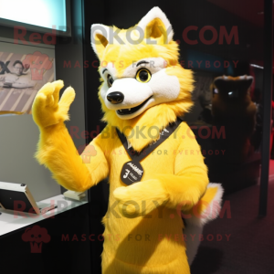 Mascotte de loup jaune...